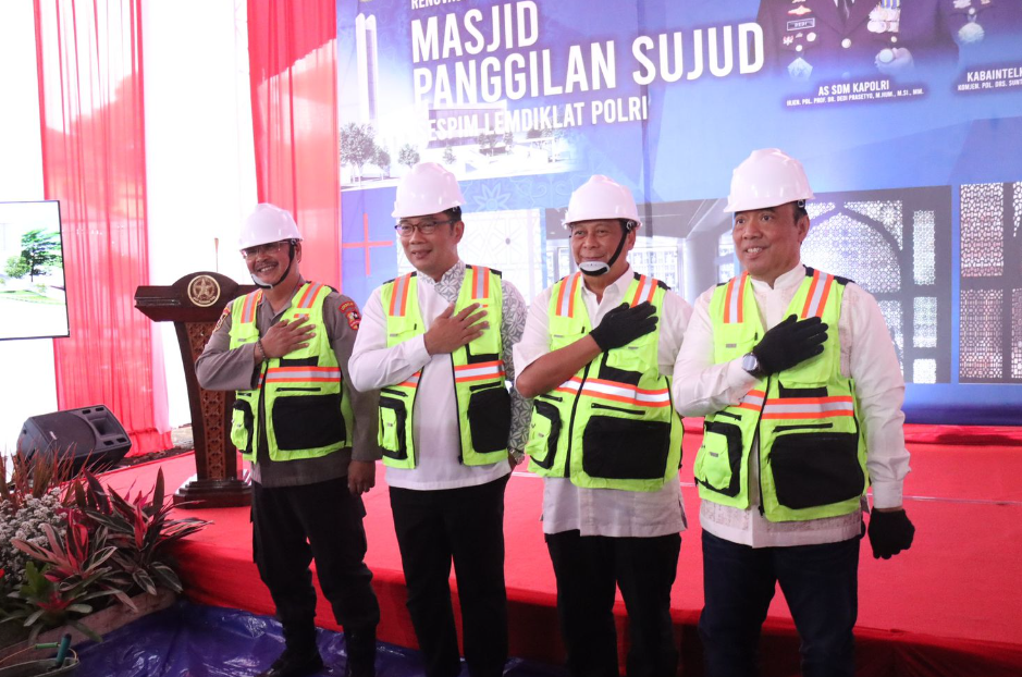 Sespim Lemdiklat Polri Letakan Batu Pertama Bangun Masjid, Didesain Ridwan Kamil