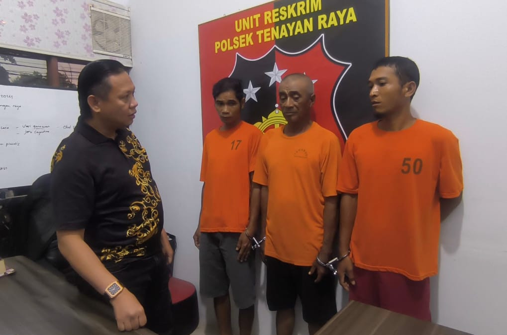 Tiga Pelaku Tambang Ilegal Ditangkap Polsek Tenayan Raya