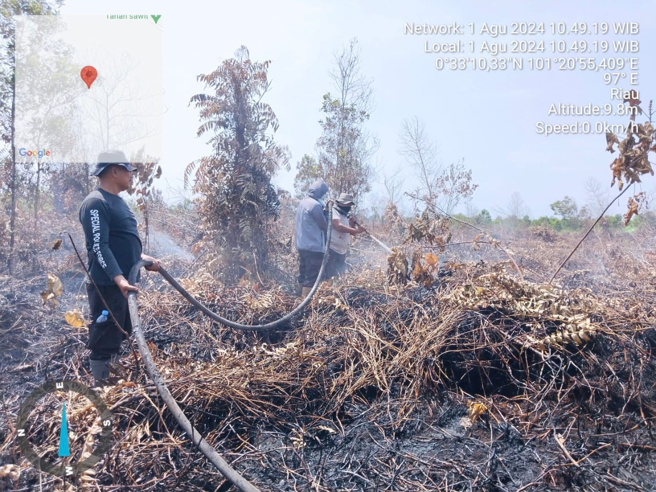 Belasan Hektar Lahan Gambut Milik Warga di Tapung Terbakar