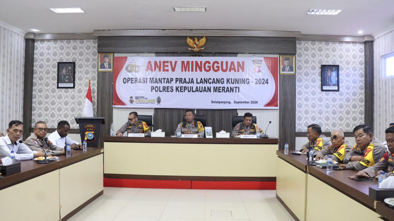 Kapolres Kepulauan Meranti Pimpin Anev Mingguan Dalam Rangka OMP LK 2024