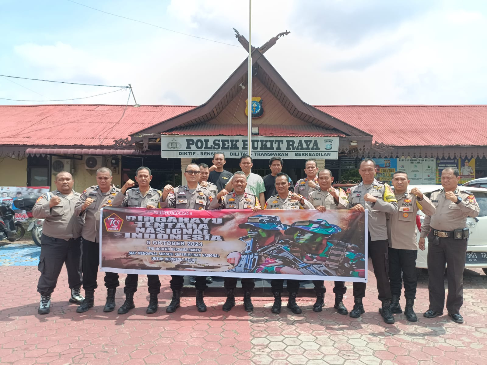Bangun Sinergitas, Polsek Bukit Raya Ucapkan Dirgahayu TNI ke-79