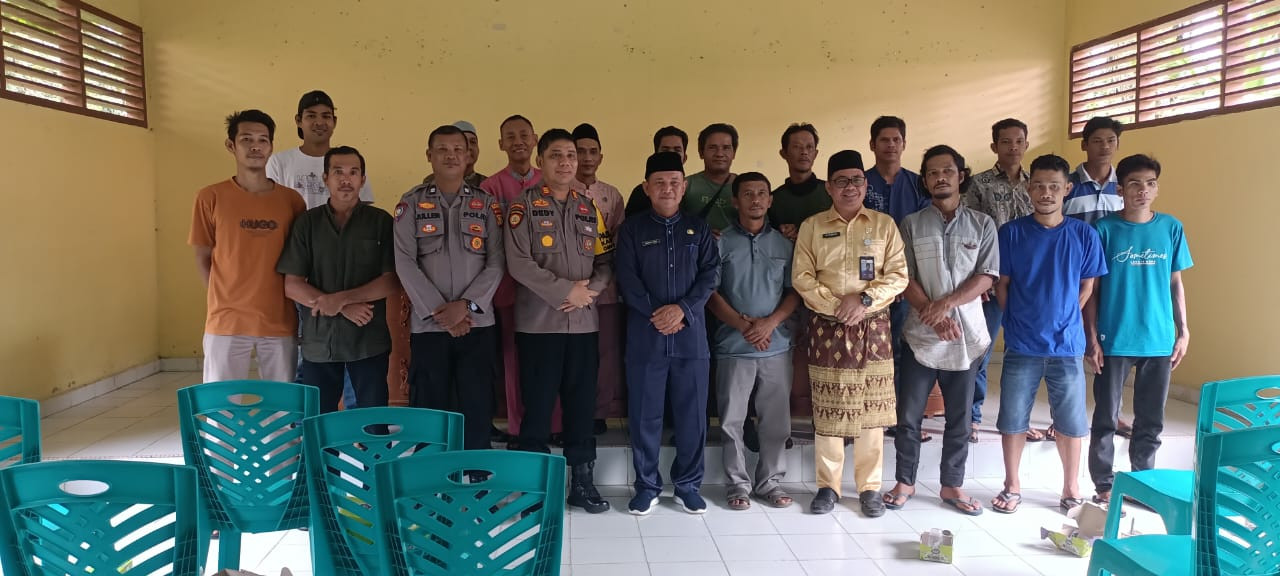 Polsek Rambah, Camat dan Tokoh Masyarakat Desa Bangun Purba Berkolaborasi Gelar Cooling System Pilkada Damai
