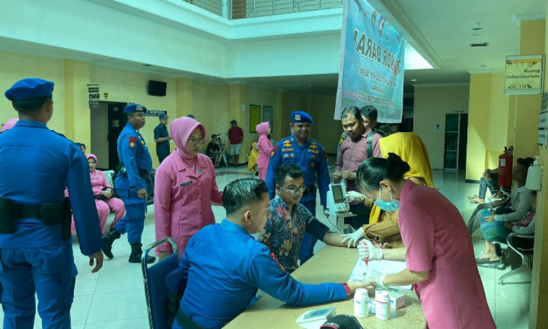 Meriahkan HUT Ke-74 Pol Airud Meranti Gelar Aksi Donor Darah