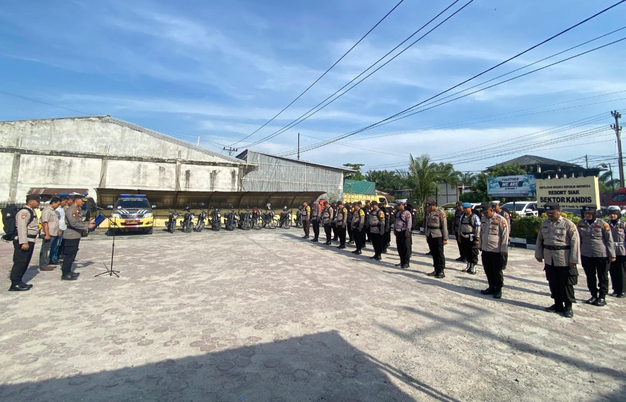 Jaga Netralitas, Polsek Kandis Gelar Apel Pasukan Persiapan PAM TPS dan Pergeseran Logistik