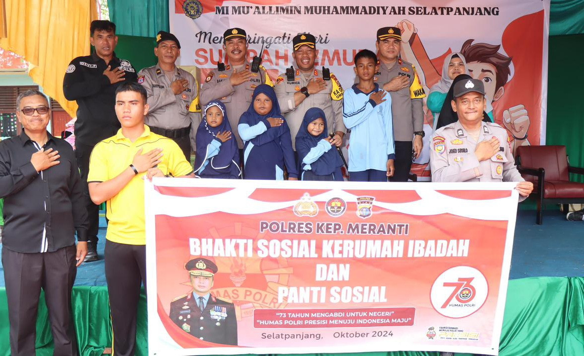 HUT Humas Polri Ke-73, Polres Meranti Lakukan Bakti Religi dan Salurkan Bansos di Panti Asuhan