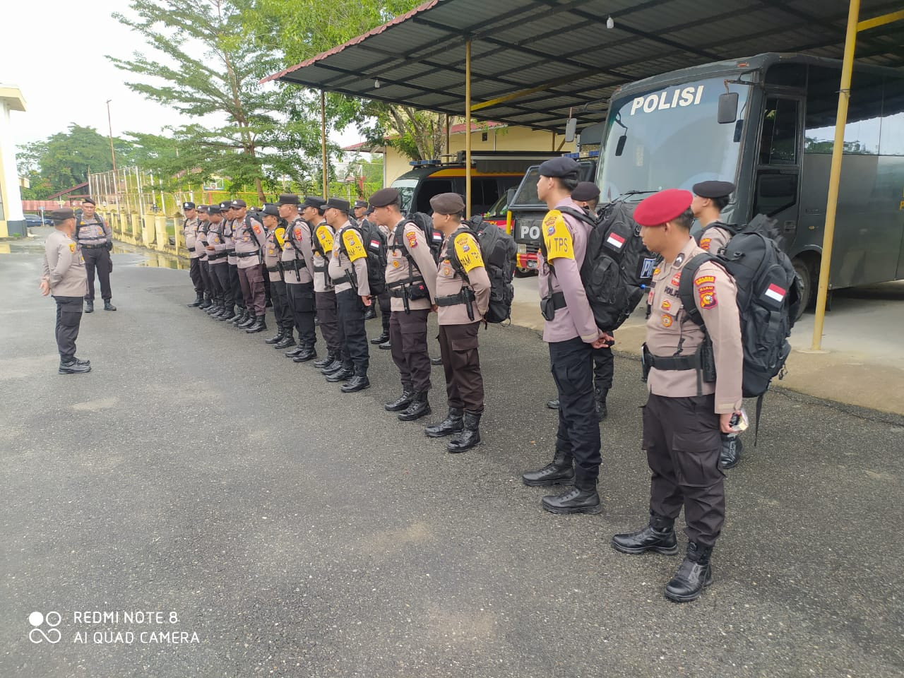Kapolsek Pujud Cek Pendistribusian di Gudang Logistik KPU Rohil