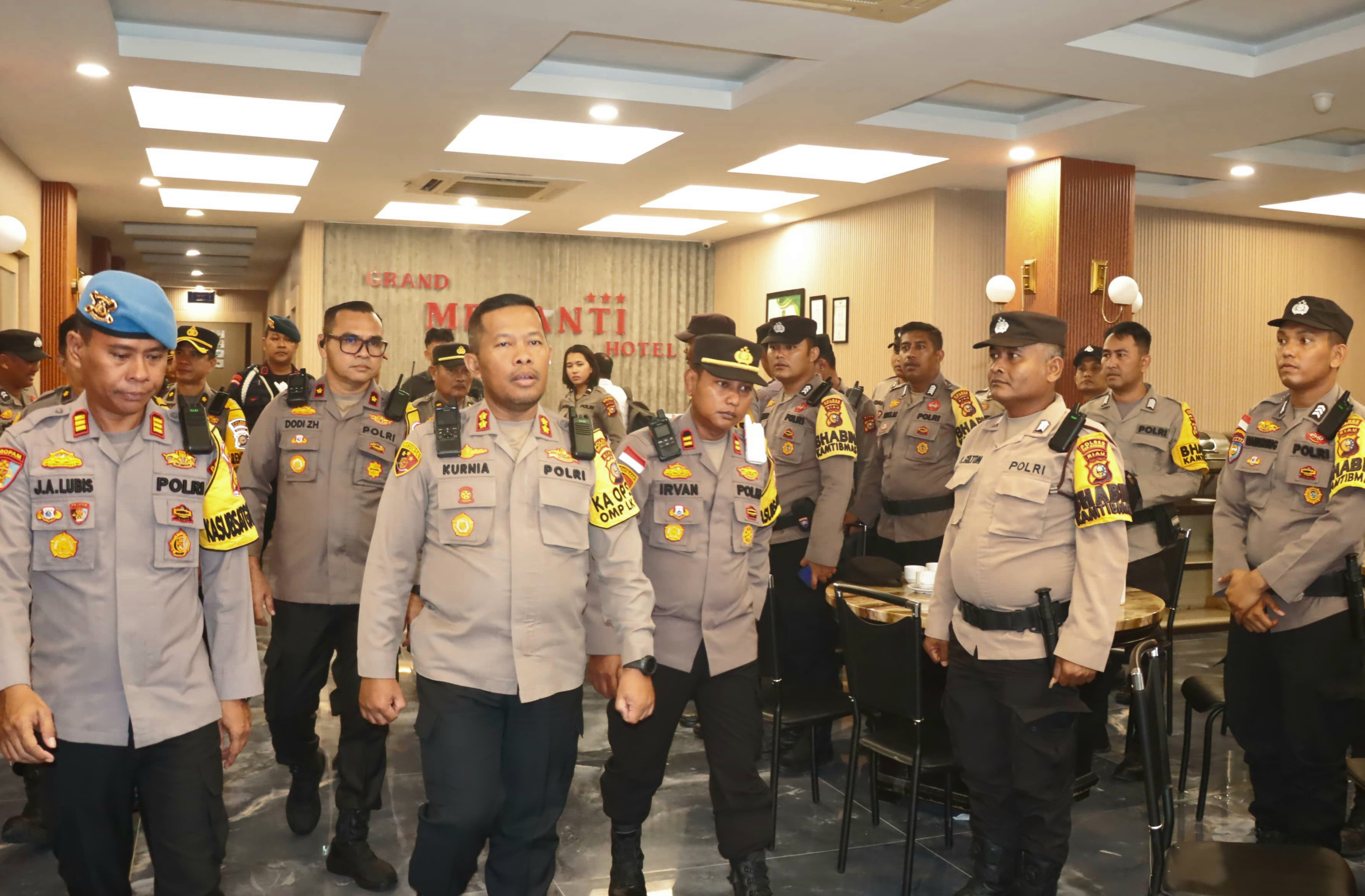 Kapolres Meranti AKBP Kurnia Pimpin Gladi Pengamanan Rapat Pleno Terbuka