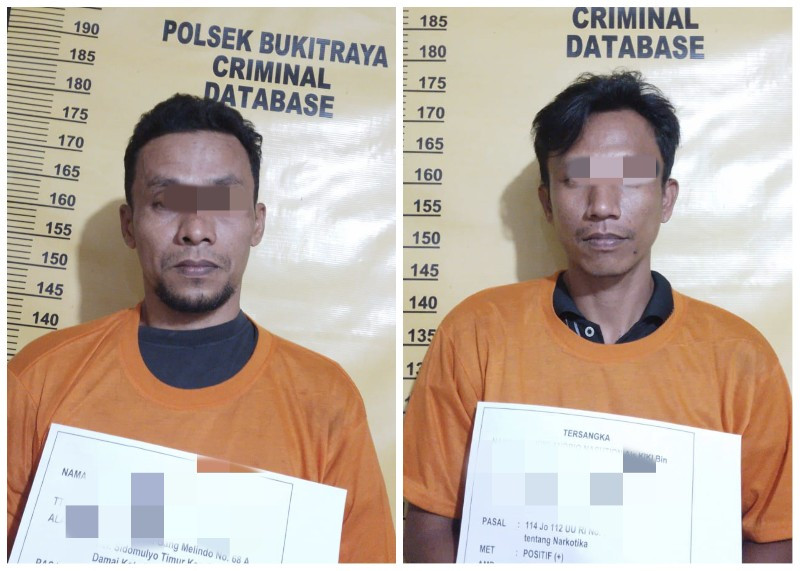 Polsek Bukit Raya Amankan 2 Pengedar Narkoba, Timbangan dan Sabu-sabu Disita