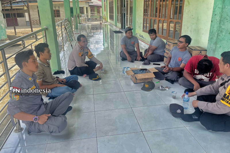 Anjangsana Dengan Linmas Desa, Begini Pesan Polsek Siak Kecil