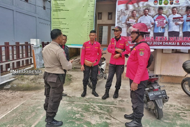 Polsek Siak Kecil Sampaikan Pilkada Damai Kepada Manggala Agni