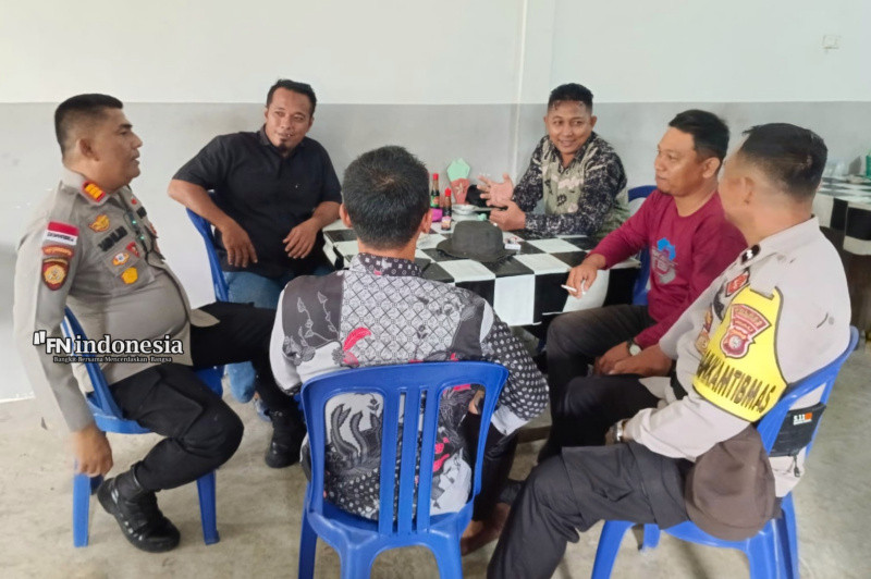 Kampanyekan Pilkada Damai, Polsek Bantan Coffee Morning Bersama Pemerintah Desa Selat Baru 