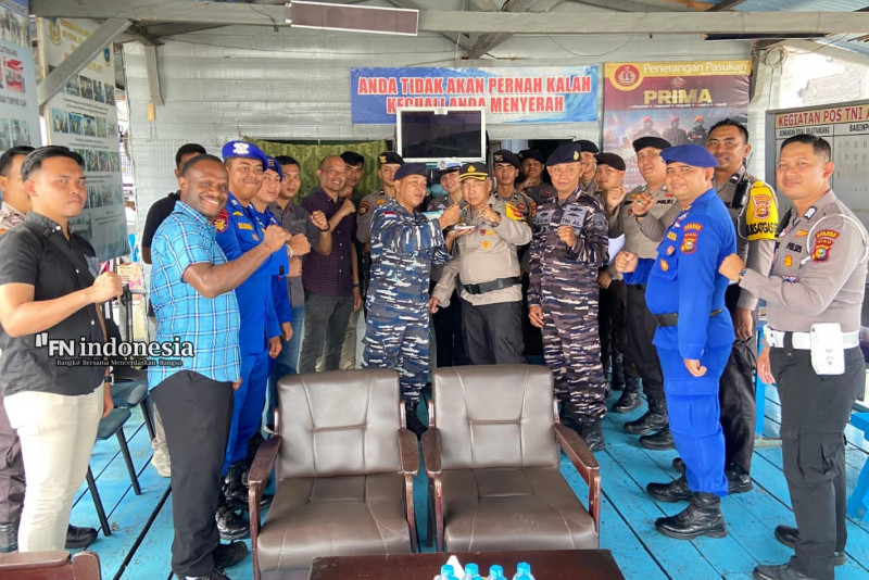 Datangi Koramil dan Pos AL, Polres Meranti Jalin Sinergitas Berikan Surprise Hut TNI ke-79