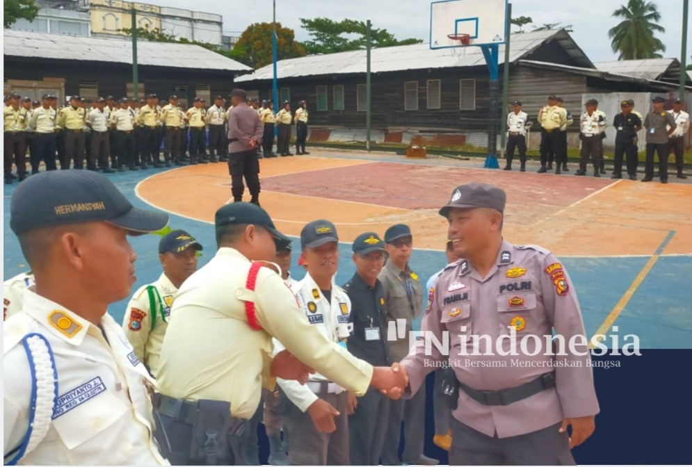 Kegiatan Rutin Polsek Pulau Burung: Apel Pagi Bersama Security PT. RSUP, Ajak Jaga Kamtibmas Pilkada 2024