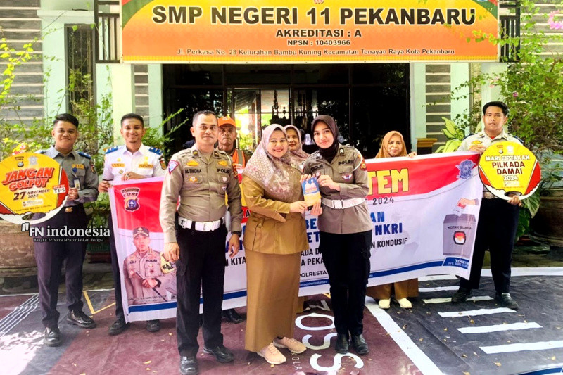 Gandeng SMP N 11, Begini Cara Polisi Pekanbaru Wujudkan Keselamatan Berlalu Lintas Jelang Pilkada