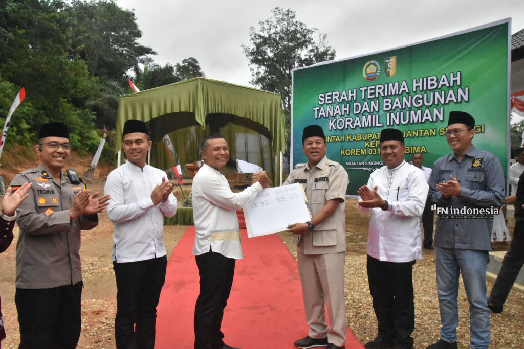Danrem 031/Wira Bima Terima Hibah Tanah dan Bangunan Koramil Inuman dari Pemkab Kuansing