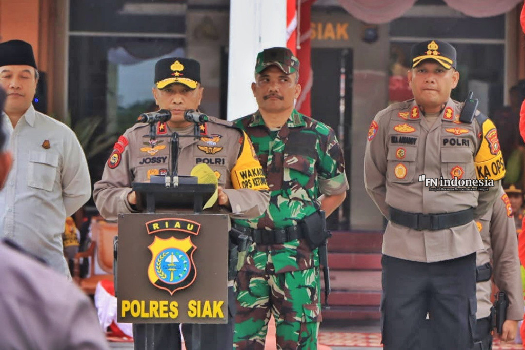 Wakapolda Riau Pimpin Apel Pergeseran Pasukan Pengamanan PSU Pilkada Kabupaten Siak 2025