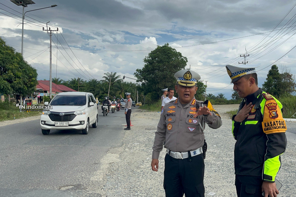 Dirlantas Polda Riau Pantau Arus Balik Lebaran di Tol Pekbang dan Jalan Arteri Lintas Riau - Sumbar