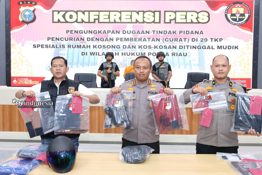 Polda Riau Ungkap Kasus Pembobolan 29 Rumah Kosong Saat Mudik Lebaran, Satu Tersangka Diamankan