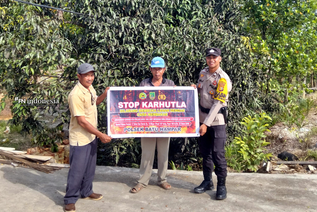 Ciptakan lingkungan Hijau, Polsek Batu Hampar Giat Himbau dan Sosialisasi Cegah Karhutla