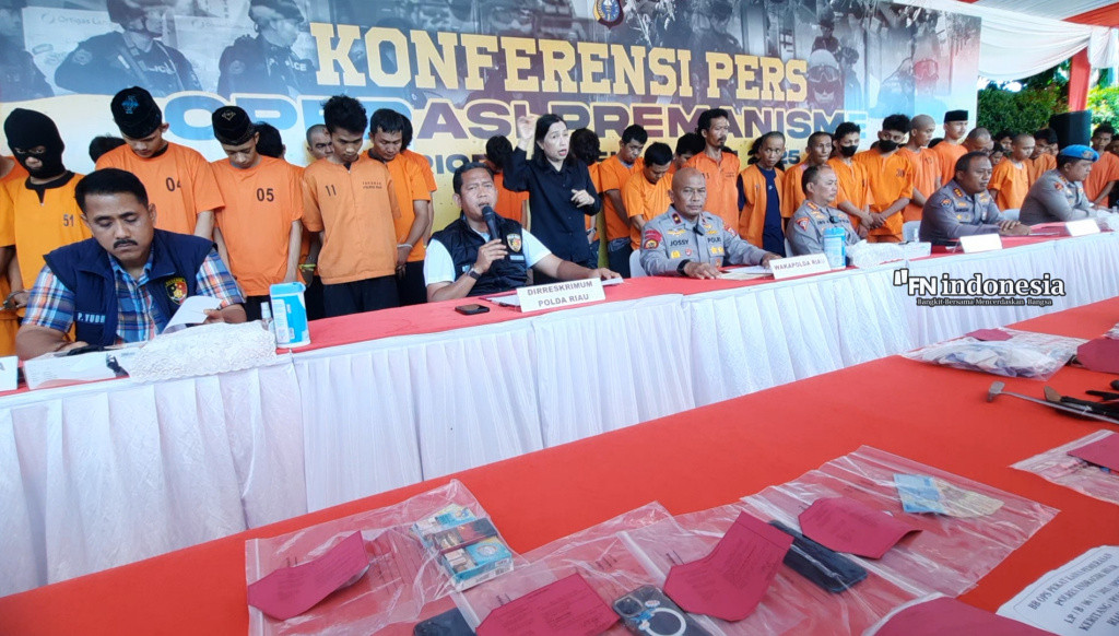Polda Riau Tangkap 169 Tersangka Premanisme, Termasuk 6 Wanita dan 13 Anak di Bawah Umur