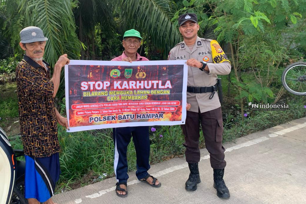 Polsek Batu Hampar Edukasi Warga Terkait Bahaya dan Sanksi Karhutla Lewat Sosialisasi Maklumat Kapolda Riau