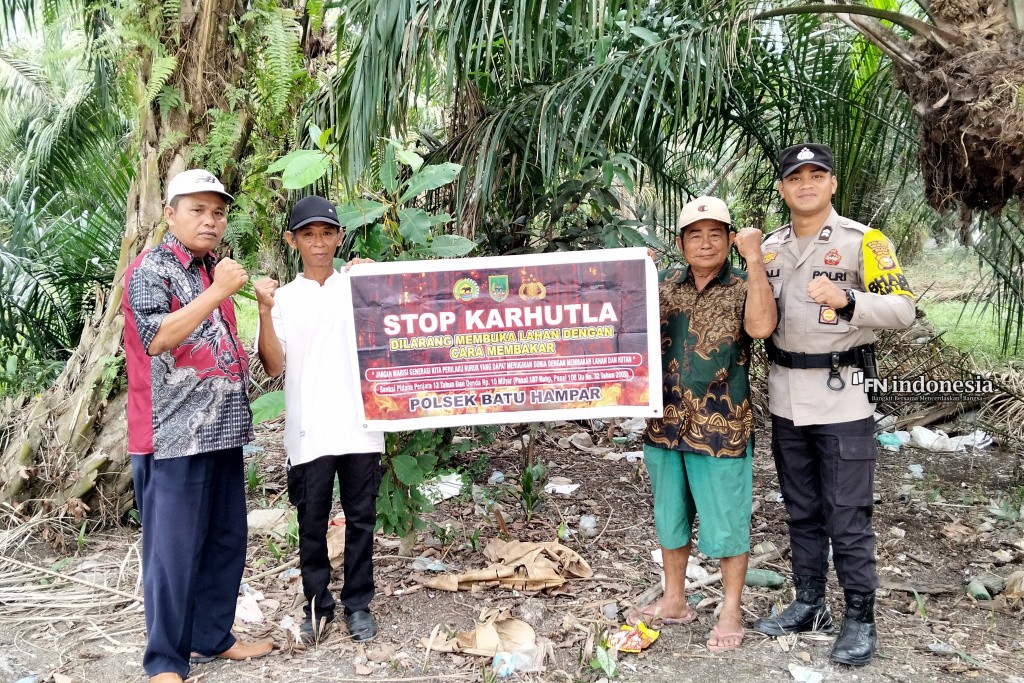 Polsek Batu Hampar Sosialisasikan Maklumat Kapolda Riau Terkait Pencegahan Karhutla di Bantaian Baru