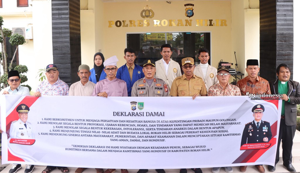 Deklarasi Damai di Rokan Hilir, Kapolres Ajak Masyarakat Jaga Kamtibmas Pasca Aksi di Jakarta