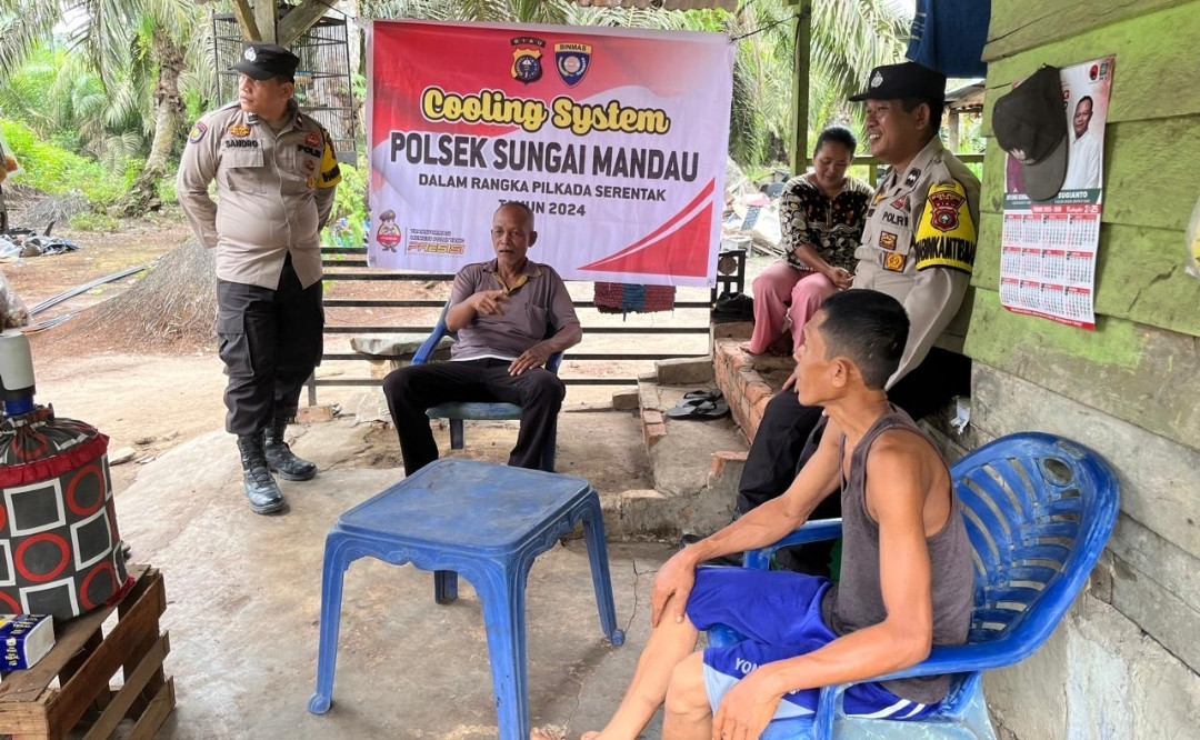 Cooling System, Polsek Sungai Mandau Himbau Warga Wujudkan Pilkada Damai, Aman, dan Kondusif 2024