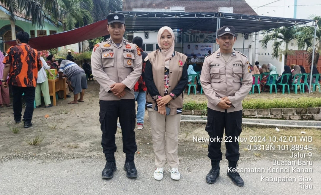 Polsek Kerinci Kanan Jaga Kampanye Pilkada Tetap Kondusif