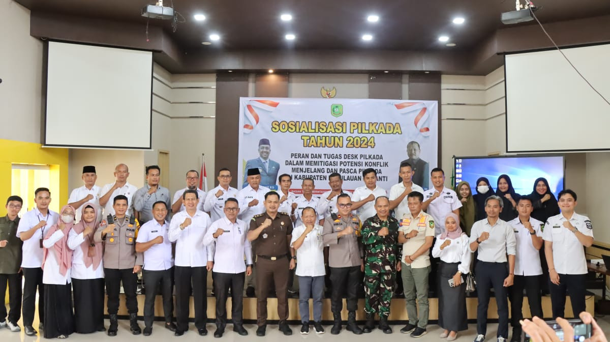 Rakor Tim Desk Pilkada di Gedung Kuning Kabupaten Kep Meranti, Wujudkan Pilkada Tertib dan Kondusif