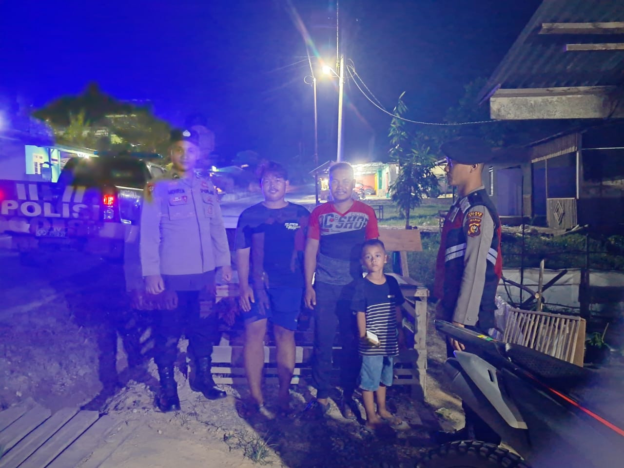 Polsek Kerinci Kanan Gelar Patroli Malam, Pastikan Wilayah Aman dan Kondusif