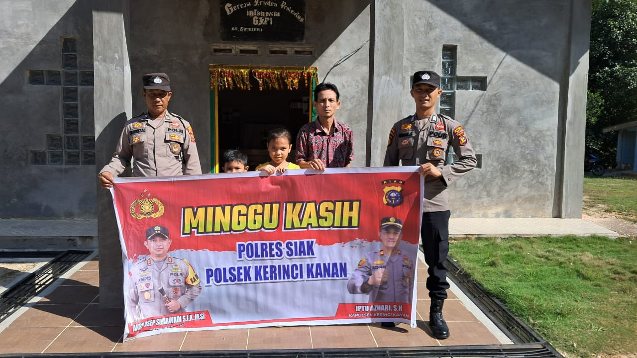 Polsek Kerinci Kanan Gelar Kegiatan Minggu Kasih di Gereja-Gereja