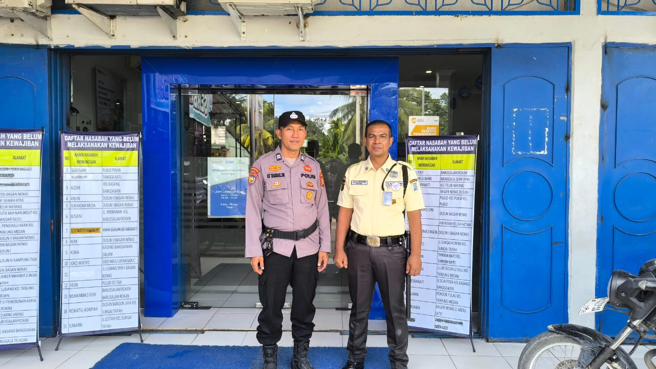 Personil Polsek Pujud Gelar Pengamanan Objek Vital di Bank BRI