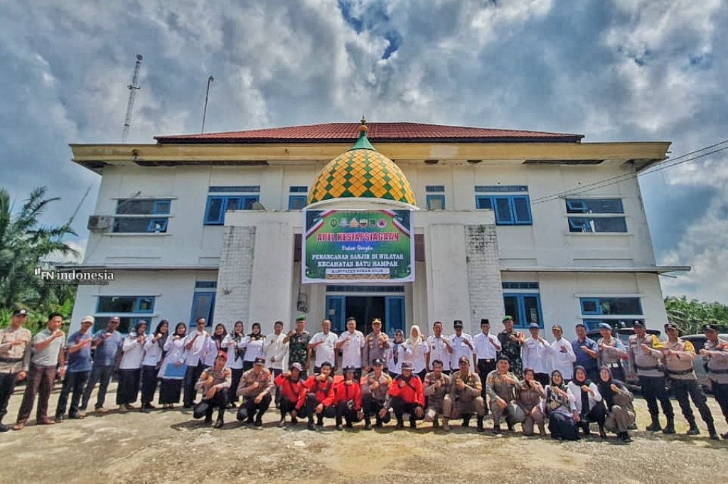 Polres Rohil Gelar Apel Kesiapsiagaan Banjir Serentak di 13 Polsek di Wilayah Rokan Hilir