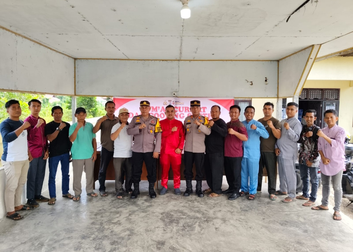 Sat Binmas Polres Rohul Bersama Perangkat Desa dan Tokoh Masyarakat Desa Rambah Gelar Cooling System 