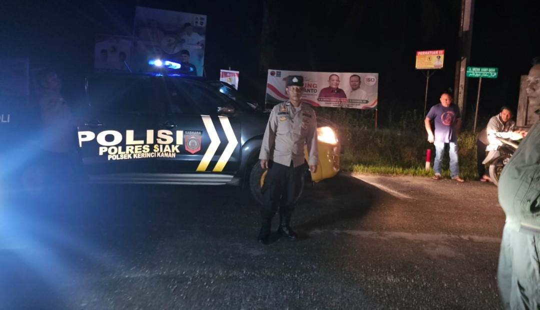 Polsek Kerinci Kanan Gelar Patroli Blue Light untuk Antisipasi C3 dan Gangguan Kamtibmas
