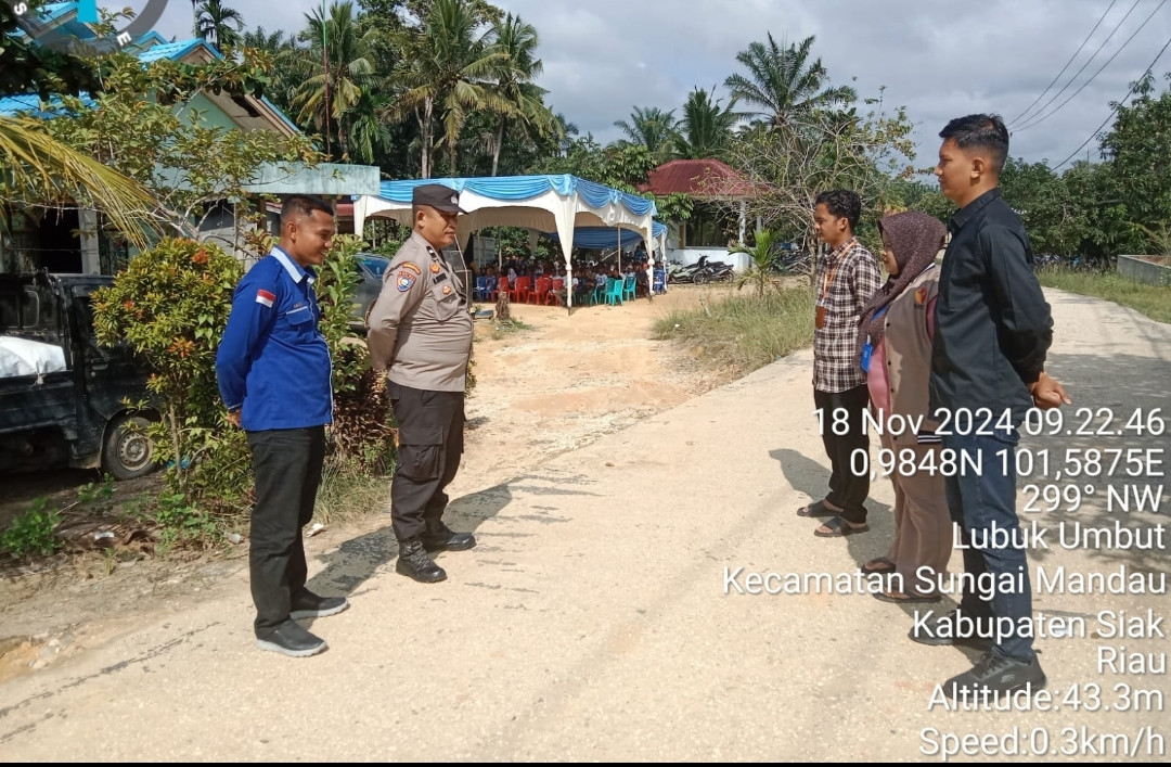 Polsek Sungai Mandau Kawal Kampanye Dialogis Paslon Pilkada Siak 2024