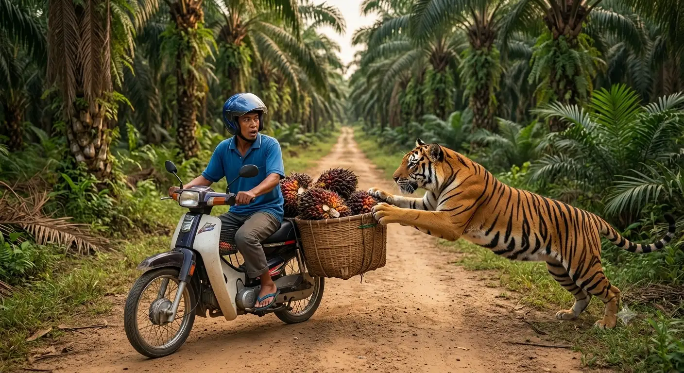 Nyaris Diterkam Harimau Sumatera, Pekerja Kebun di Siak Selamat Berkat Tancap Gas Sepeda Motor