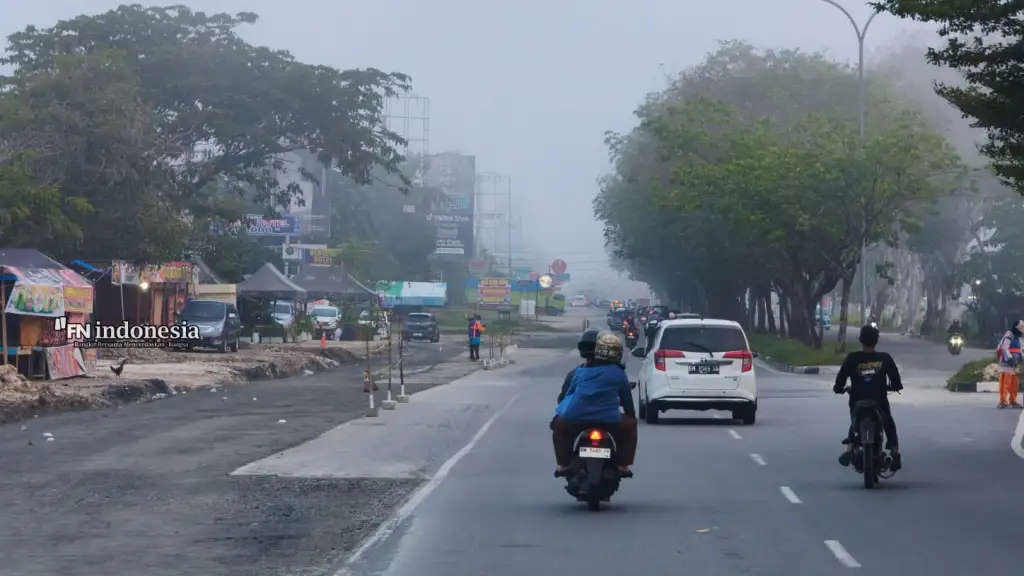 Kabut Asap Kembali Pekat di Pekanbaru, Jarak Pandang Menurun hingga Perbatasan Pekanbaru-Kampar