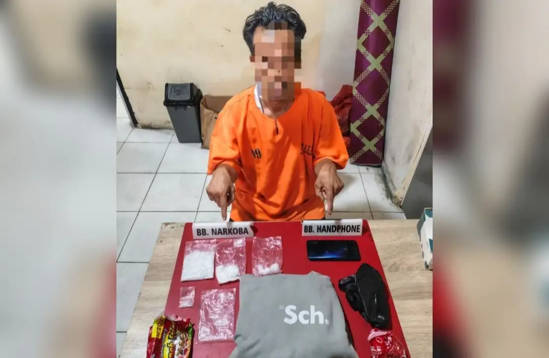 Kurir Sabu 100 Gram Ditangkap di Tapung, Polres Kampar Buru Pemasok Berinisial GD