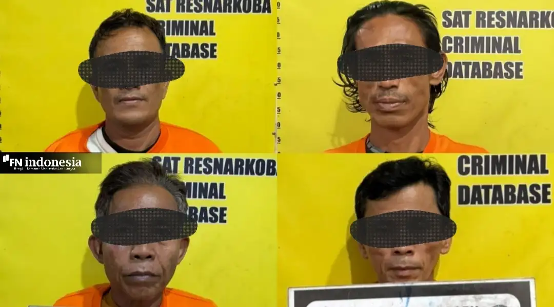 Satresnarkoba Polresta Gerebek Kampung Terendam, 4 Pria Diamankan Bawa Sabu dan Happy Five
