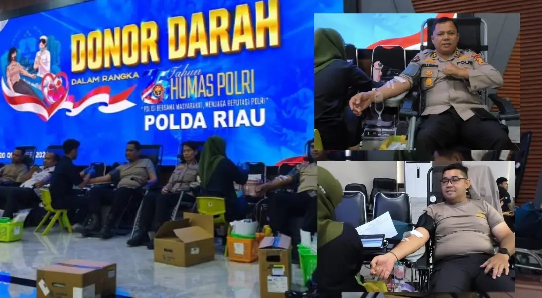 Jelang Hari Jadi ke-75 Humas Polri, Bidhumas Polda Riau Gelar Donor Darah untuk Sesama